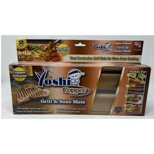 Yoshi Copper Grill & Bake Mats Copper Infused As Seen On TV 2 Heat Conductive